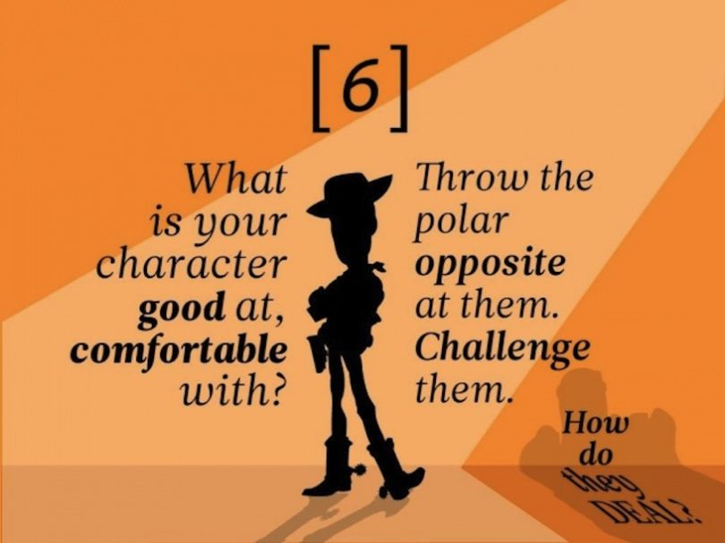 A quoi votre personnage est bon, à l'aise ? Confrontez-le à l'opposé absolu. Lancez-lui des défis. Comment s'en sort-il ?