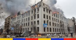 <p>Image d&#8217;illustration : incendie d&#8217;une université de Kharkiv, le 2 mars 2022. © SERGEY BOBOK / AFP</p>

