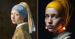 <p>© Johannes Vermeer/Mauritshuis ; Julian AI art</p>
